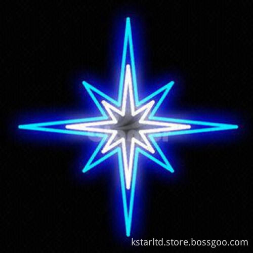 LED Star Motif, Made with Strong Iron Frame and LED Rope Light/Strings, for Outdoor, High Quality